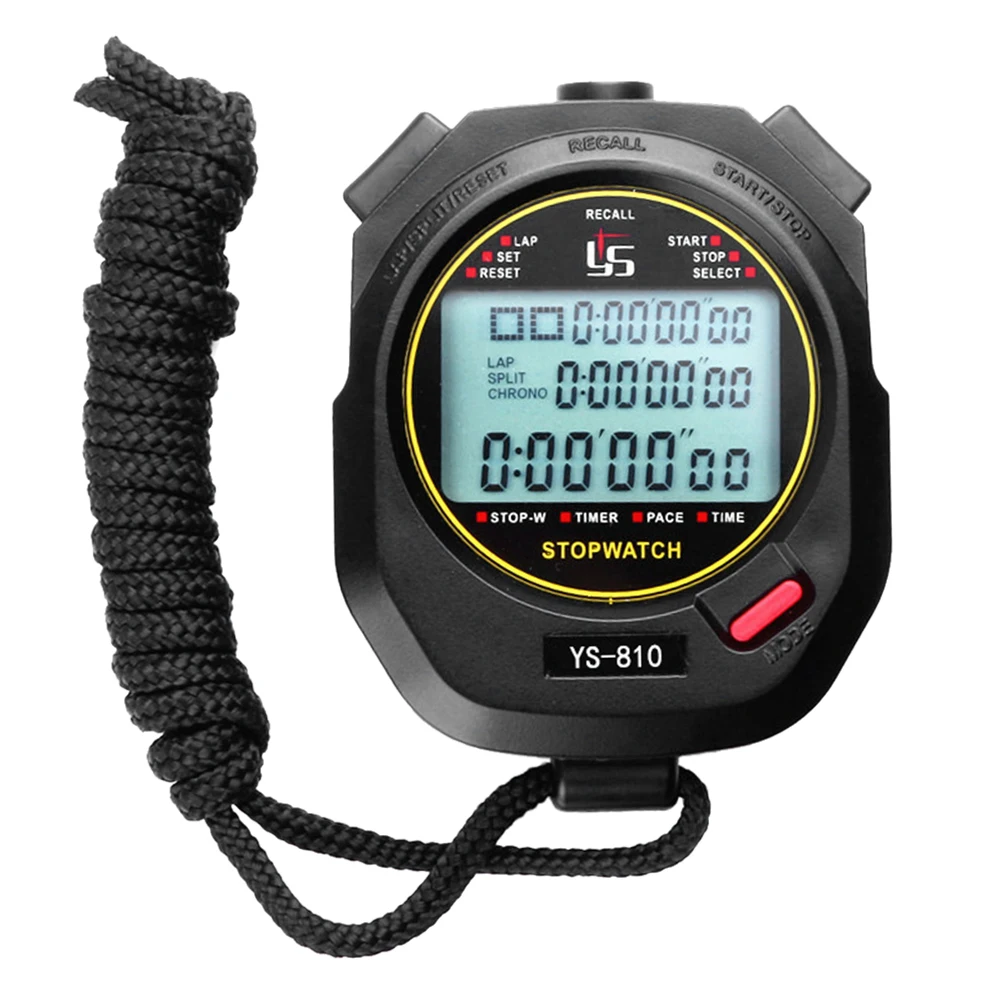 

Professional Handheld Stopwatch LCD Digital Sports Stopwatch Timer Stop Watch with String For Chronograph Sports Training Timer