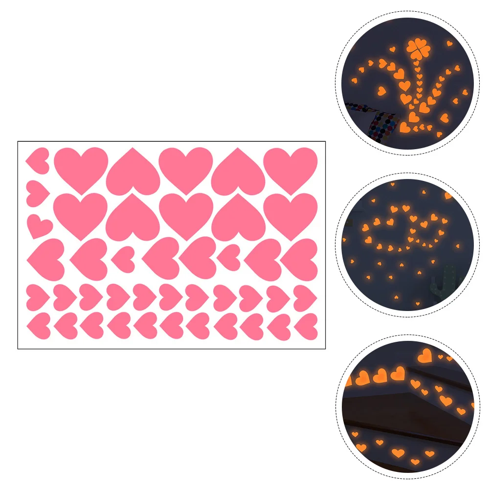 

Wall Heart Stickers Sticker Decals The Darkglow Luminous Room Ceiling Decal Nursery Glowing Decor Posters Fluorescentdecoration