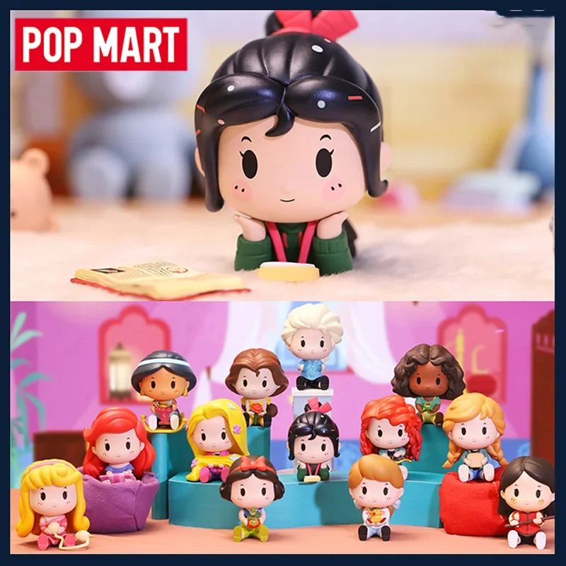Фото POP MART Disney Princess Pajamas Series, оригинальная слепая коробка, загадочная коробка-сюрприз, милые аниме-фигурки, украшения, фигурки №2