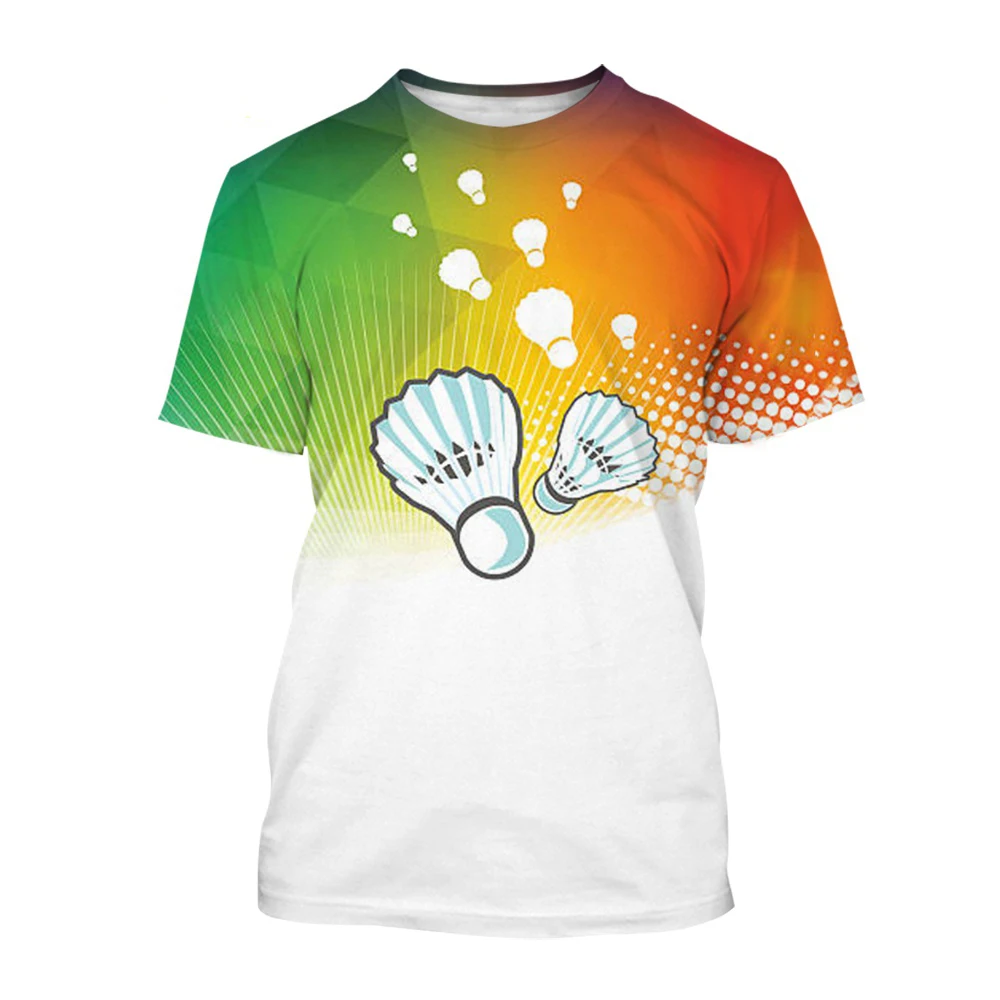 

Badminton Graphic Fashion Sports Funny Men T-shirts Casual 3D Print Hip Hop Harajuku Personality Round Neck Short Sleeve Top