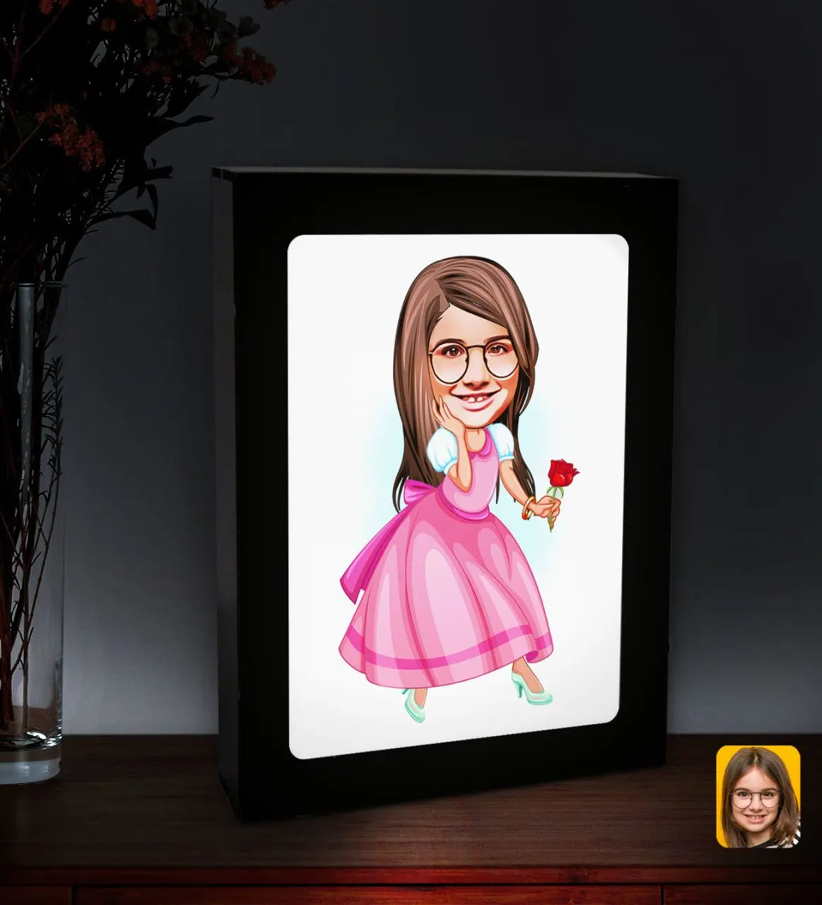 

Персонализированная фотография со светодиодной подсветкой женские, ребенок, принцесса esi-2