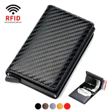 2023 Credit Card Holder Men Wallet RFID Aluminium Box Bank PU Leather Wallets with Money Clip Designer Cardholder