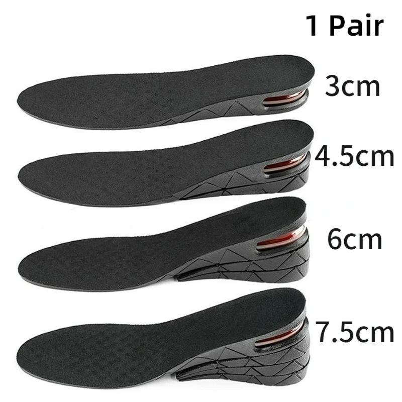 3-7.5cm Invisible Height Increase Insole Cushion Height Adjustable Shoe Heel insoles Insert Taller Support Absorbant Foot Pad