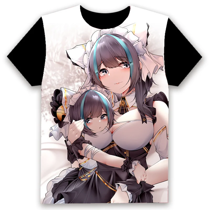 

Azur Lane Game T Shirt for Men 3D Sexy Anime Girl Printed T-shirt Ahegao Hentai Tee Shirts Womens Clothing Harajuku Fashion Tops