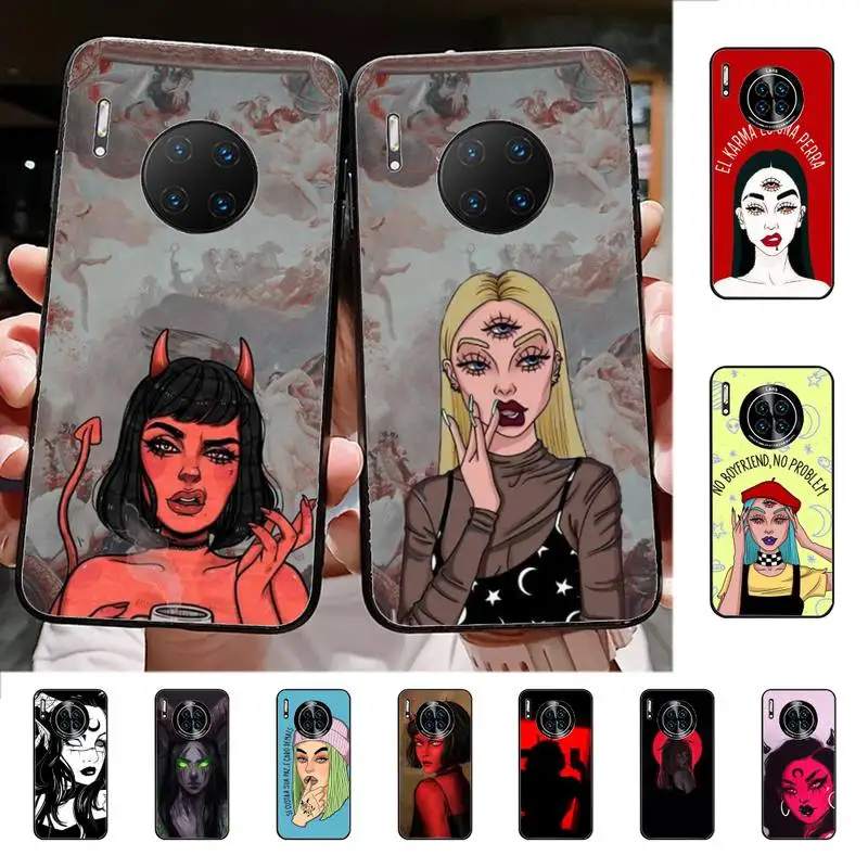 

Devil Woman Bad gir Phone Case for Huawei Mate 20 10 9 40 30 lite pro X Nova 2 3i 7se