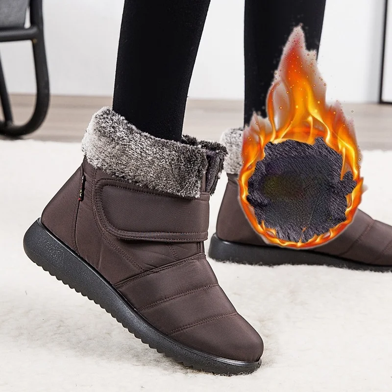 2022 New Snow Boots Women Winter Fashion Flock Short Boots Women Plus Velvet Warm Cotton Shoes for Woman Plus Size Boots Ladies