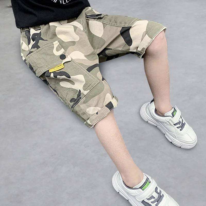 Камуфляжные шорты для мальчиков Lesiure Детские Модные Повседневные универсальные