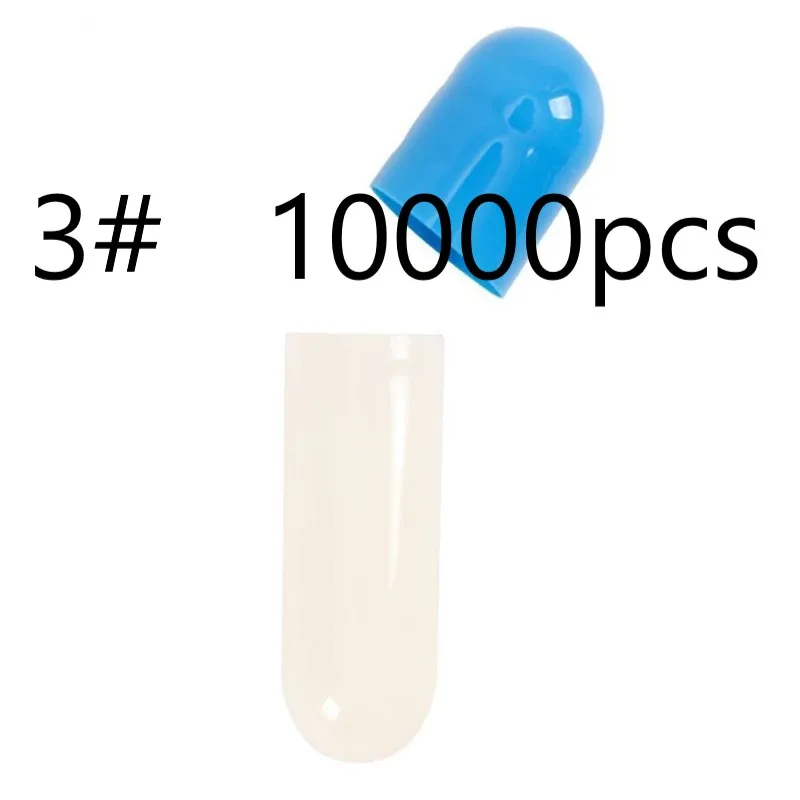 10000 шт. десять сине-белых пустых отдельных капсул стандартного размера 3 #