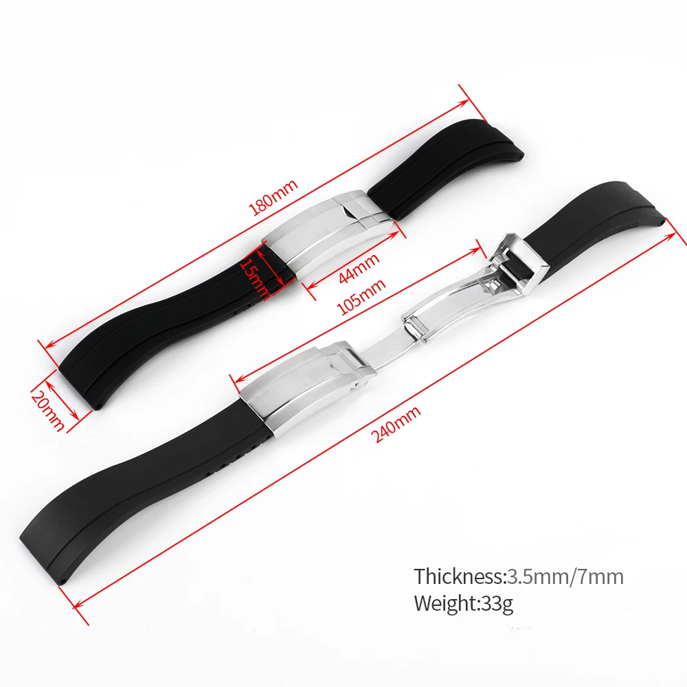 Silicone Strap for Omega Watch Band 20mm Curved End Rubber Wrist Bracelet Men Women Waterproof Sport Watchband Belt