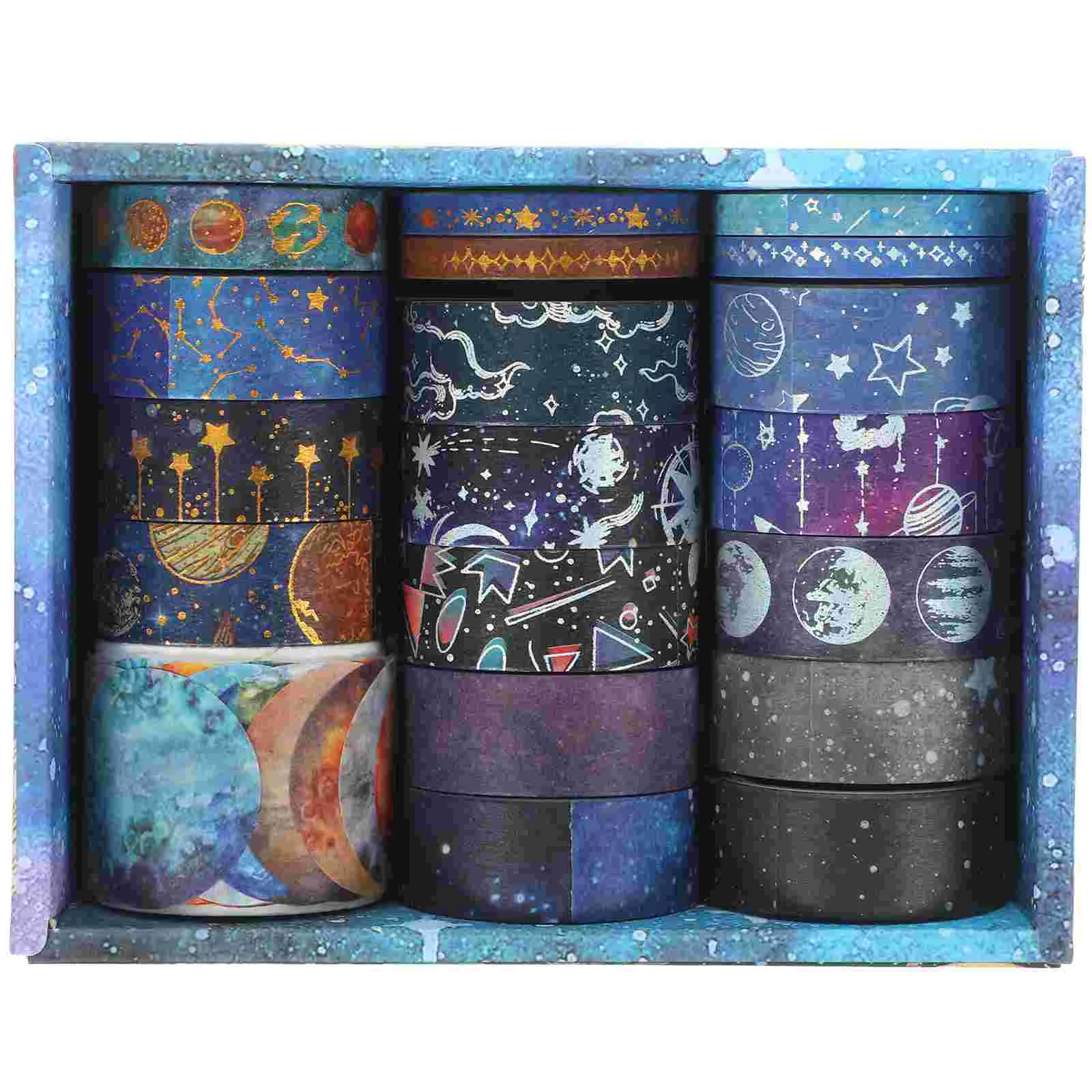 

19 Rolls of Crafting Tape Scrapbooking Tape DIY Washi Tape Universe Printing DIY Tape Notepad Tape