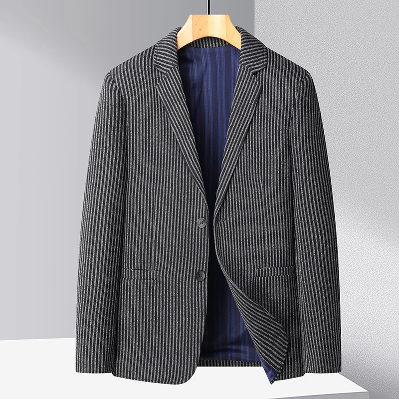 

Новинка 2023, эксклюзивный Мужской Блейзер, Корейская версия, облегающее пальто, деловая мода, повседневный высококачественный красивый Блейзер, пальто