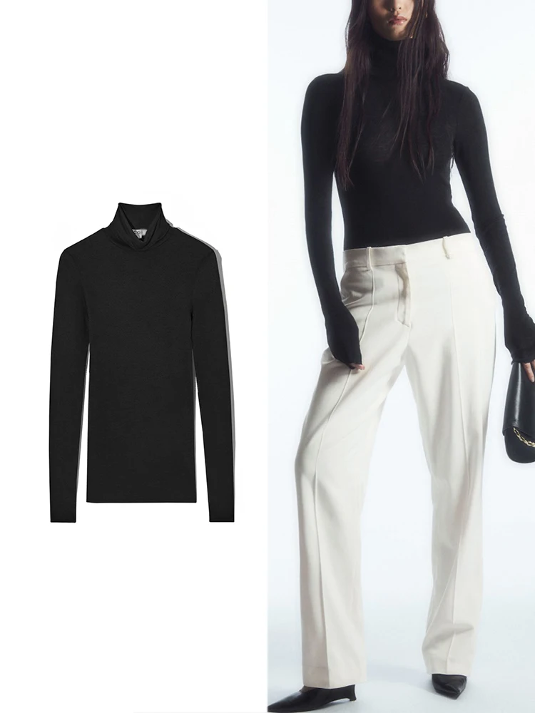 Женская прозрачная футболка с длинным рукавом в повседневном стиле вязаный топ