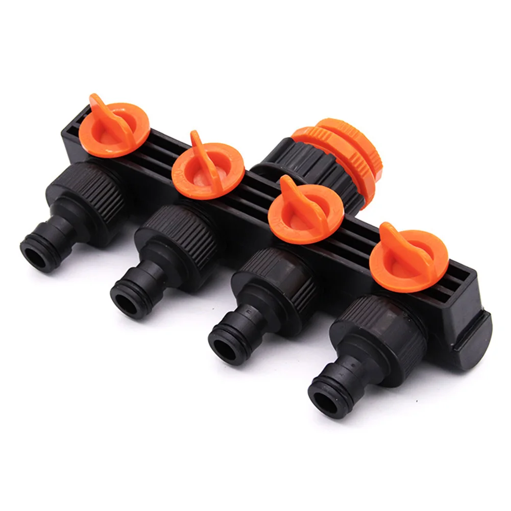 Garden Hose Pipe Splitter 4 Way Tap Connector Garden Drip Hose Fittings Pipe Connector For 1/2inch 3/4inch 1 Inch