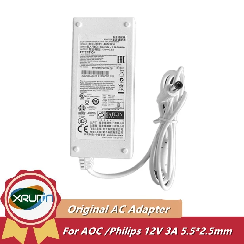 

New Genuine 12V 3A 36W ADPC1236 DA-36Q12 AC Adapter For Philips AOC 234CL2 229CL2 239CL2 224CL2 Power Supply Charger Original