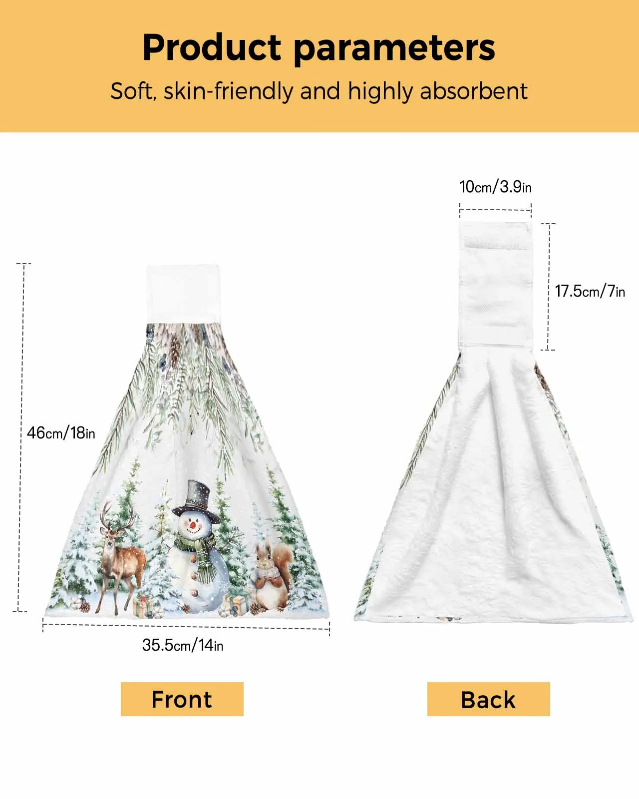 Рождественское полотенце с снеговиком