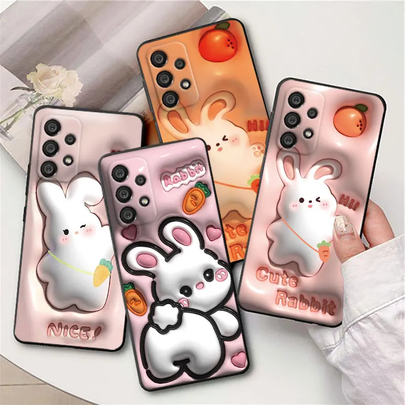 

Not 3D cute rabbit Phone Case For Samsung j8 j7 j2 Core M13 M33 M23 M52 M32 M22 M31S M31 M21 M20 M10 Black Cover