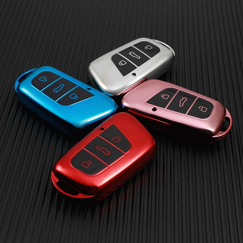 

TPU Car Remote 3 Button Key Case Cover for Chery ANT EQ1 2019 Key Shell Holder Bag Protector Accessories