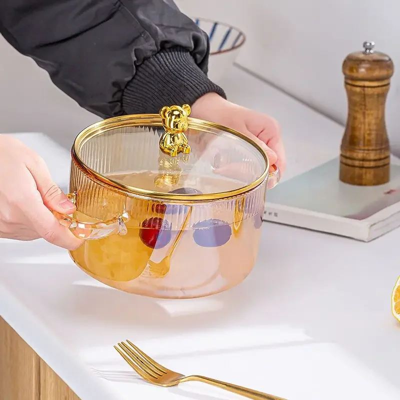 Утолщенная Кастрюля Из Боросиликатного Стекла Прозрачная Для Приготовления