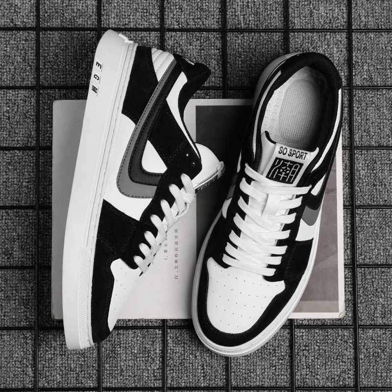 

Leather Men's Casual Low-top Sneakers Comfortable Outdoor Sports Jogging Shoes Non-slip Rubber Running Shoes Zapatos De Hombre