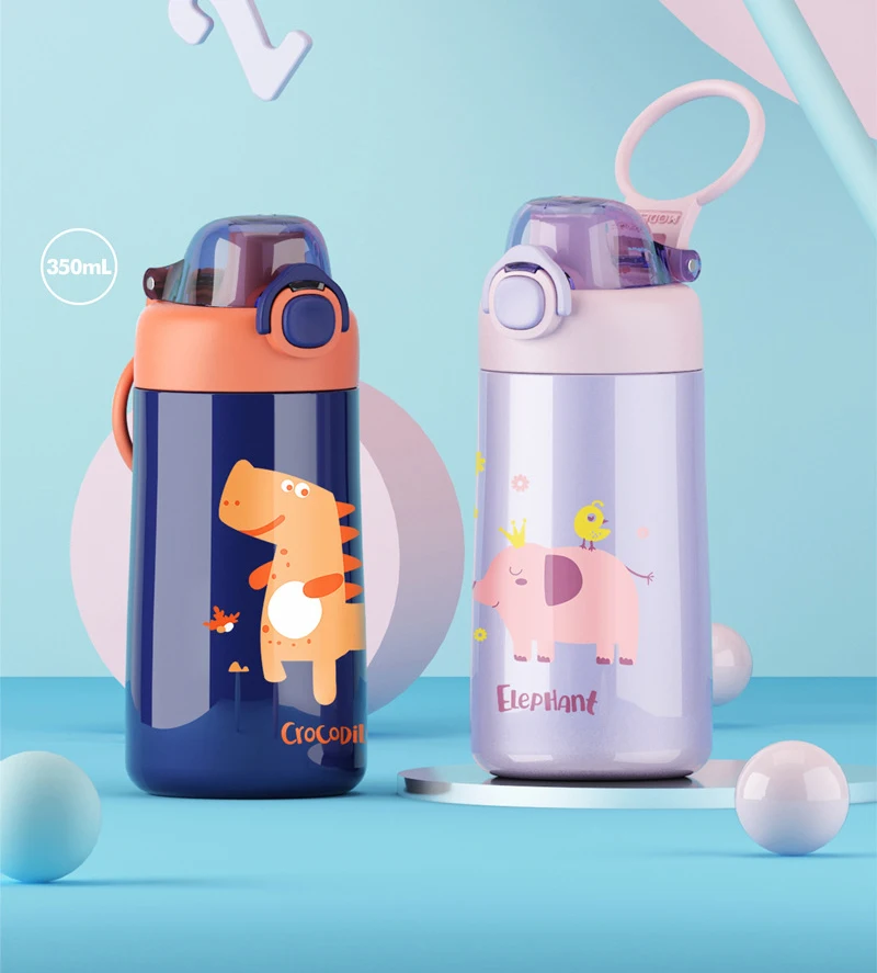 

350ml High Quality Kids Thermos Mug Double Stainless Steel Cartoon Vacuum Flasks Children Cute Thermal Water Bottle Tumbler