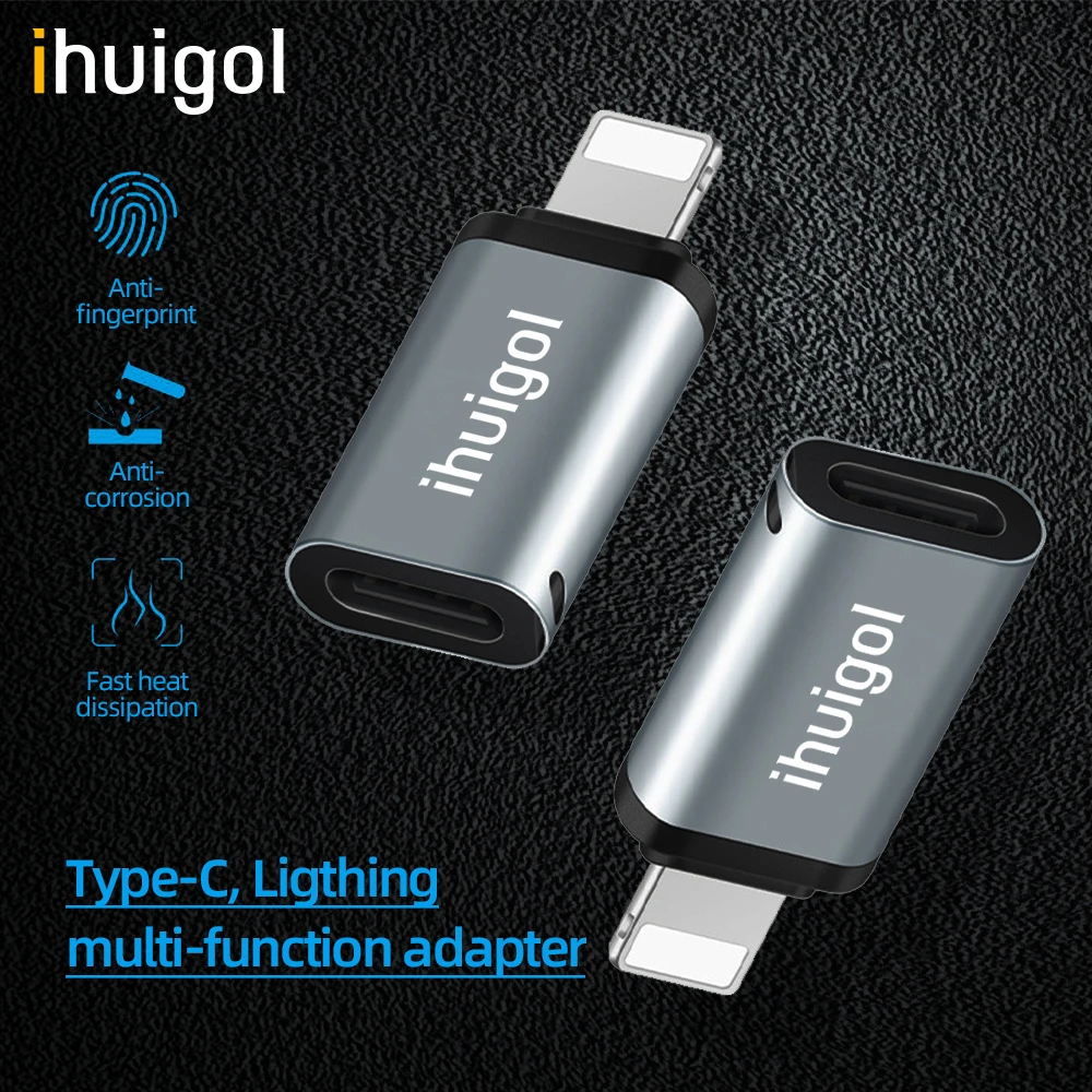

ihuigol OTG Phone Adapter USB C Male to Lighting Cable Connector For Huawei Lighting Male to Type C Cable For iPhone 12 11 XS X