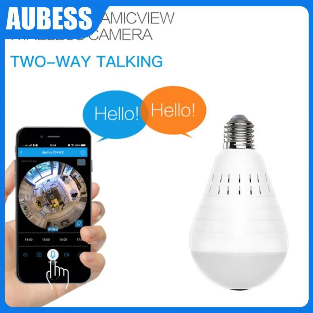 

Wireless Security Camera Fisheye 360 Panoramic Wifi Surveillance Camera Two-way Bulb Camera Baby Monitor Panoramic Cam Ip Camera