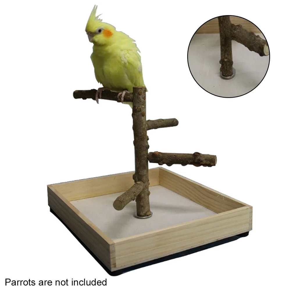 

Interactive Training Playground For Parrots Wood Cage Toys Play Bird Perch Stand Home Climbing Portable Funny Tabletop