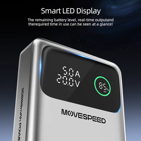 MOVESPEED M25 Pro 140 Вт Power Bank 25000 мАч Тип C Быстрая зарядка Аккумулятор большой емкости 100 Вт PowerBank для ноутбука MacBook Lenovo