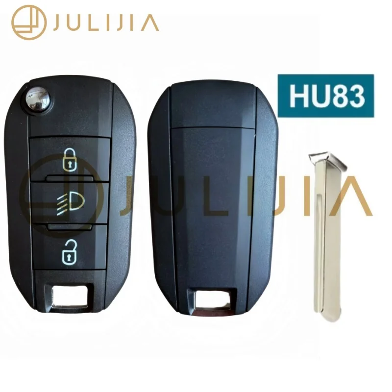 

Чип JULIJIA 4A для Peugeot 308 4008 Citroen C3 C5 C6, откидной дистанционный складной автомобильный ключ, 433 МГц HU83 VA2, лезвие HUF8435 PN:98 139 654 77