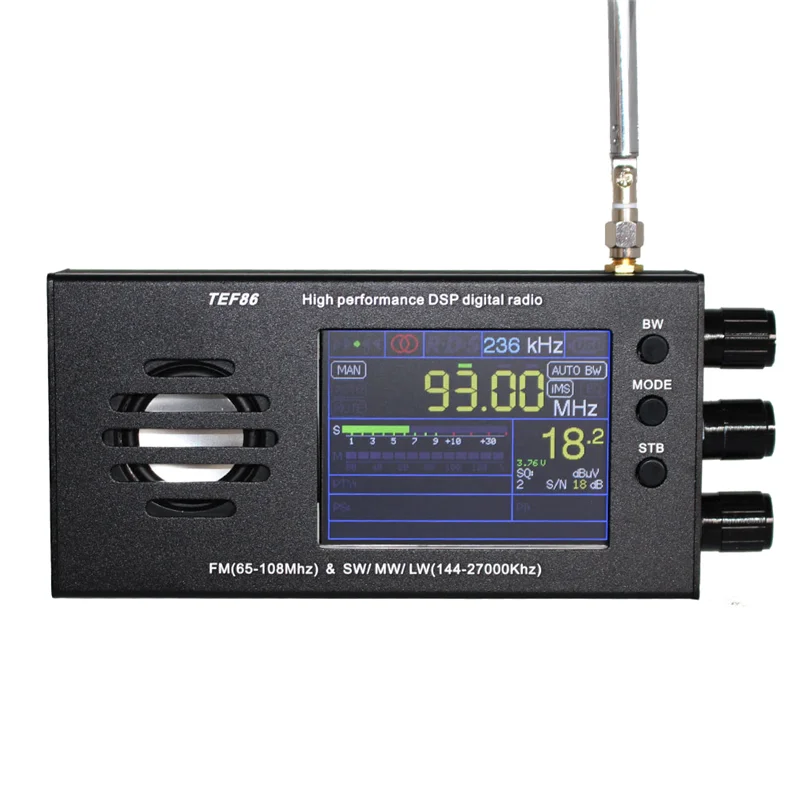 Цифровой радиоприемник TEF6686 DSP с ЖК-экраном 3 2 дюйма FM(65-108 МГц) и SW/MW/LW(144-27000 кГц)