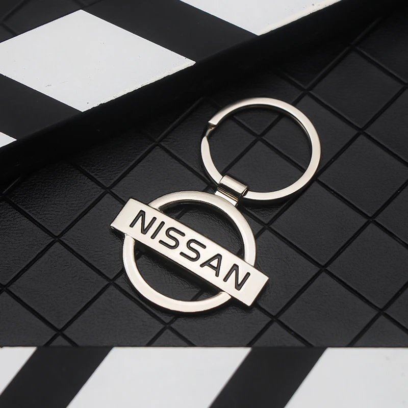 

Car Logo Key Rings Chrome Silver Key Chain Decorative Accessories For Nissan Qashqai J11 J10 Juke X Trail T32 Micra Sentra Etc