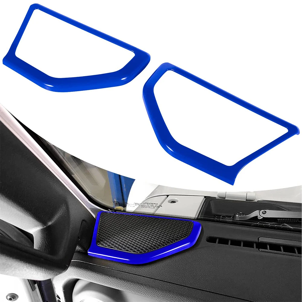 

Chuang Qian Pillar Speaker Decoration Trim Interior Accessories Decoration for 2018-2021 Jeep Wrangler JL JLU 2PCS Blue