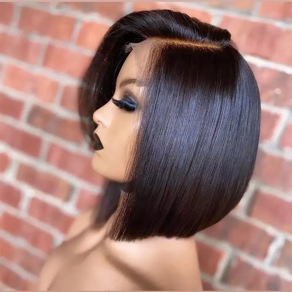 Short Bob Lace Front Human Hair Wigs Cheap Glueless Short Wigs Human Hair For Black Women Transparent t Lace Frontal Wig