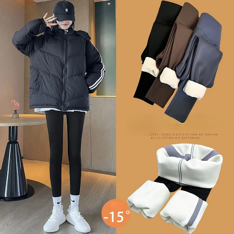 Spring Autumn Winter Leggings Thickened Long OutWear Hip Lifting Yoga Leggings Mujer Fleece-Lined Push Up Leggings Women