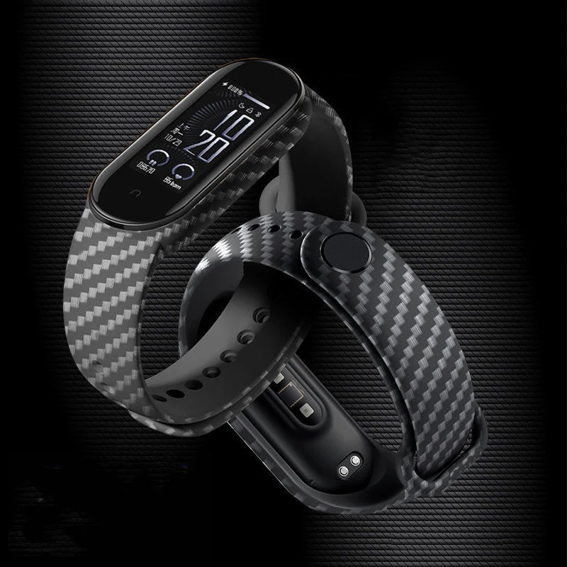 

Carbon Fiber Strap for Mi Band 6 5 4 3 Bracelet Silicone Wristband for Xiaomi Miband 6 Sport Watch Replacement Strap Wriststrap