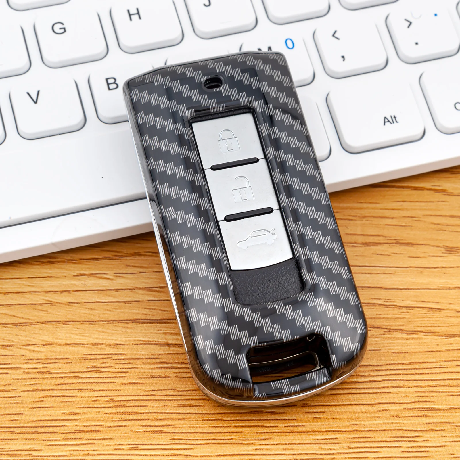 

ABS Plastic Carbon Fiber Car Smart Key Case Cover For Mitsubishi Outlander ASX Eclipse Cross Lancer Mirage Montero Pajero Sport