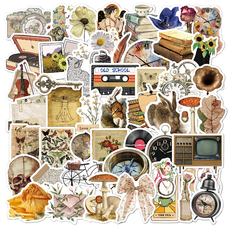

10/50pcs Cartoon Retro Vsco Graffiti Stickers Aesthetic Ins Decals DIY Laptop Luggage Skateboard Phone Guitar Car Sticker Toy