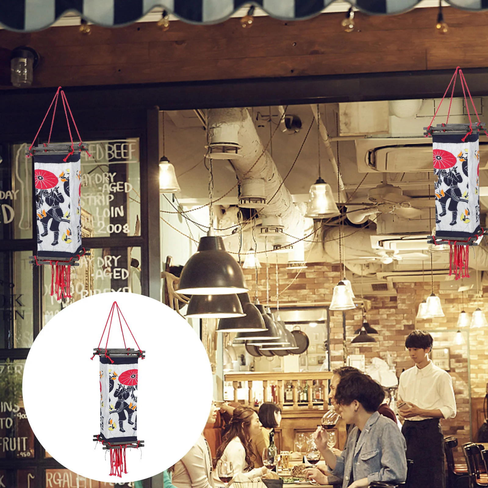 

Hanging Lamp Shade Decorative Fabric Lantern Lampshade Decor for Indoor Outdoor