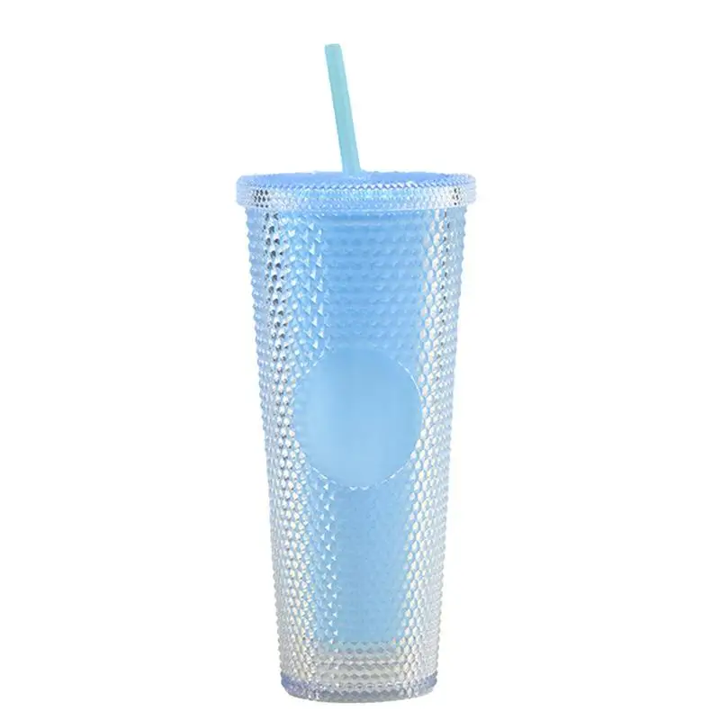 Studded With Lid 750ml Double-Wall Cup For Cold Drinks Porta