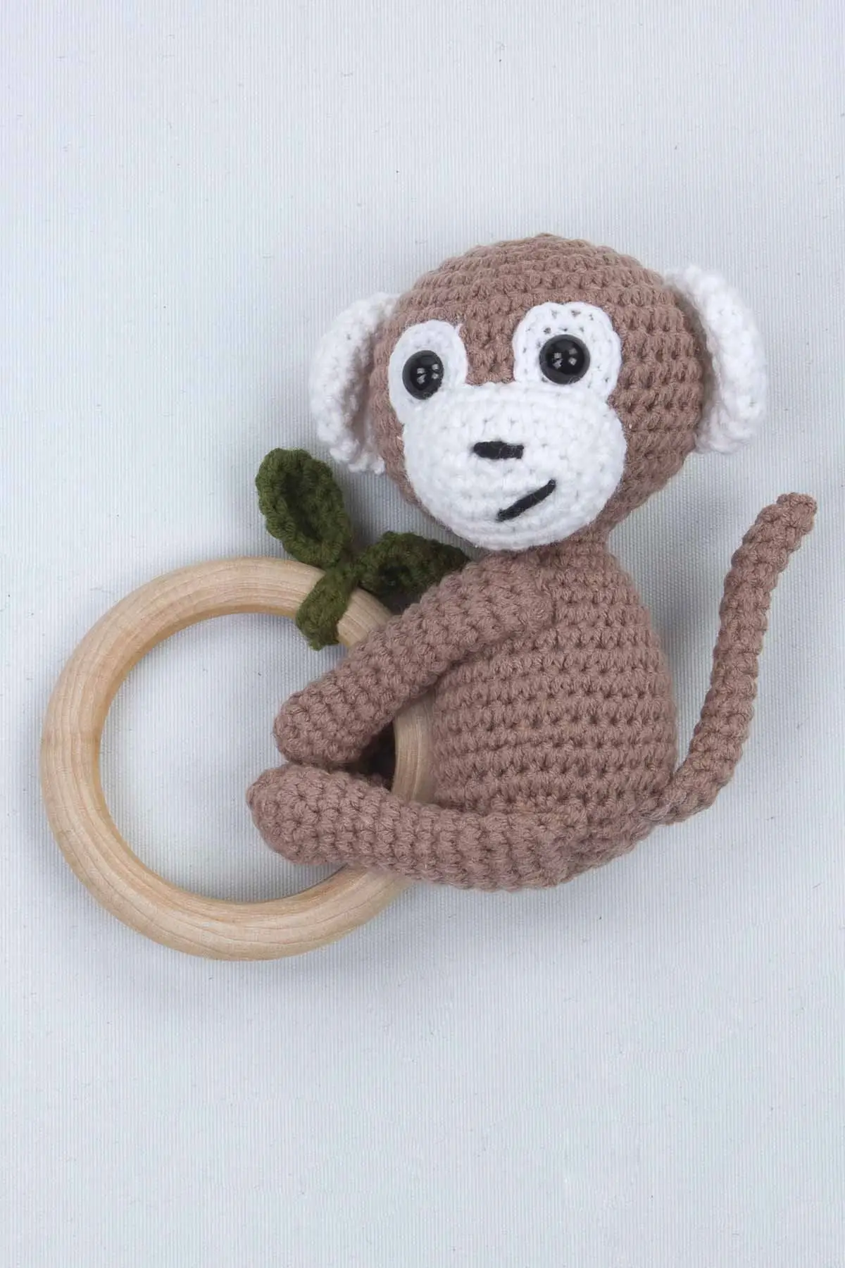

Brown Organic Handmade Amigurumi Monkey Rattle Toy