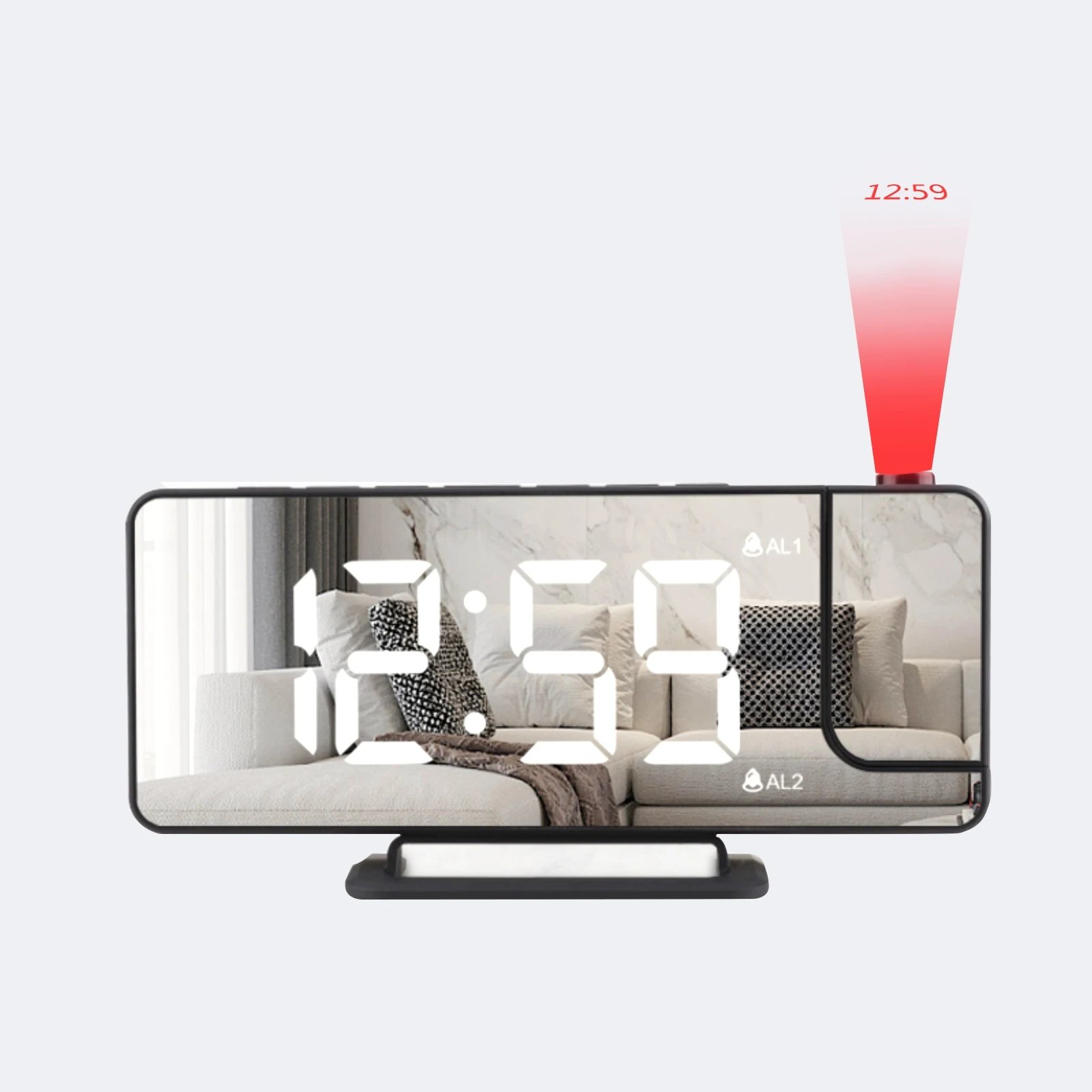 

Светодиодный Будильник с цифровой проекцией, электронные часы-будильник с проекцией для спальни, прикроватный столик, часы с USB, умные насто...