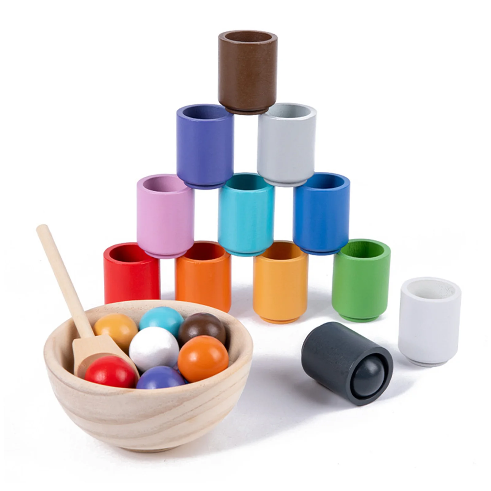 

Wooden Sorting Toys Wooden Balls Color Games For Toddlers Fine Motor Skills Developmental Toys Toddler Color Learning