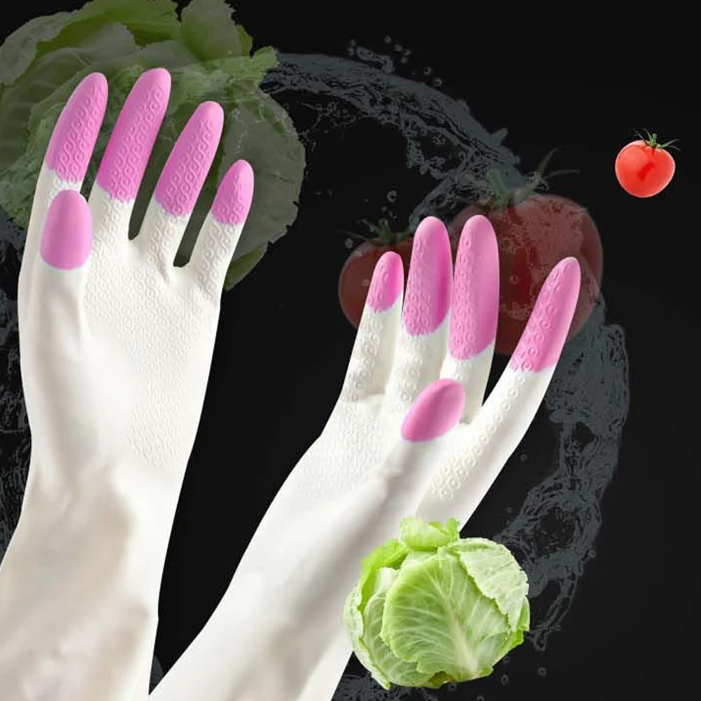 3-парные бытовые перчатки для мытья кухни чистки резиновые водонепроницаемые