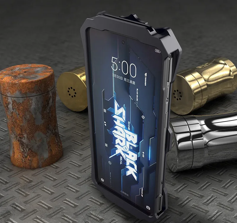 Hot Luxury New Thor Punk Aluminum Bumper Metal Shockproof Armor Defender Case For black shark 5 pro Shockproof Heavy Duty Cover