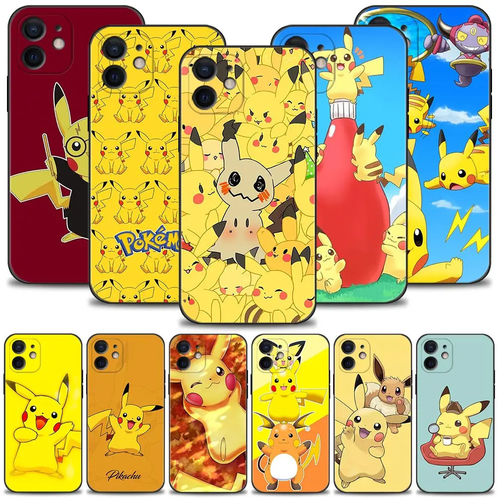 

Phone Case for Apple iPhone 13 12 11 pro max Cover 13 12 mini XS Max XR X Cases 8 7 6 6s plus Funda Cute Pokemon Pikachu