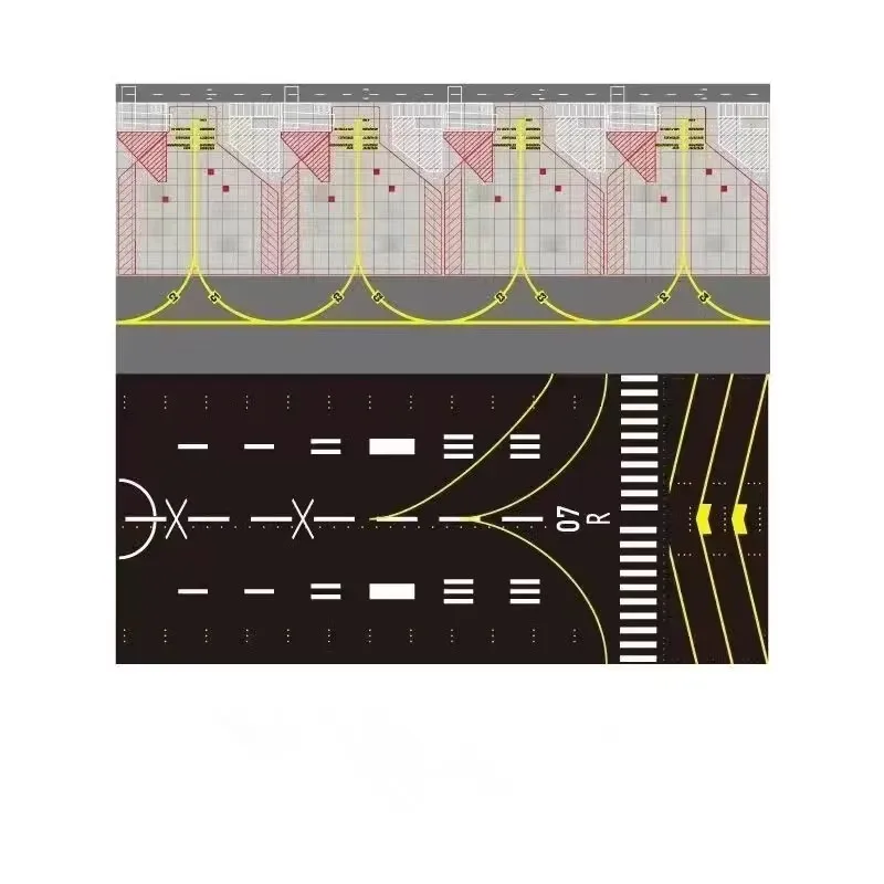 

Коврик для взлетно-посадочной полосы в аэропорту 1:400 для авиационных самолетов, позиций парковки на фартуке, коврик для мыши, аксессуары для сцены в аэропорту, вентиляторы