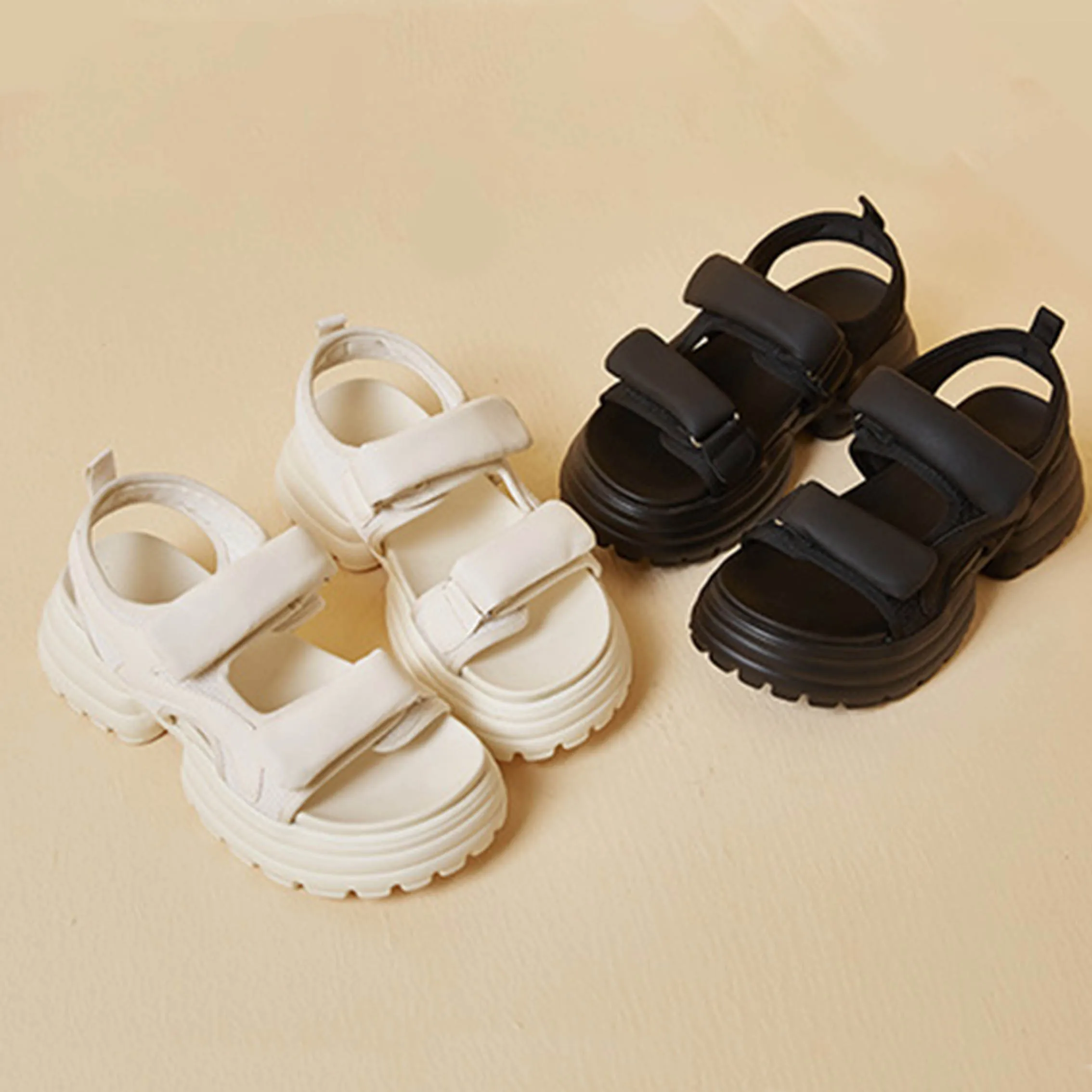 Women Sandals Mesh Hook&Loop Comfy Platform 2023 New Soft Women Lightweight Summer Sandals Outdoor Casual Beach Female Sandals