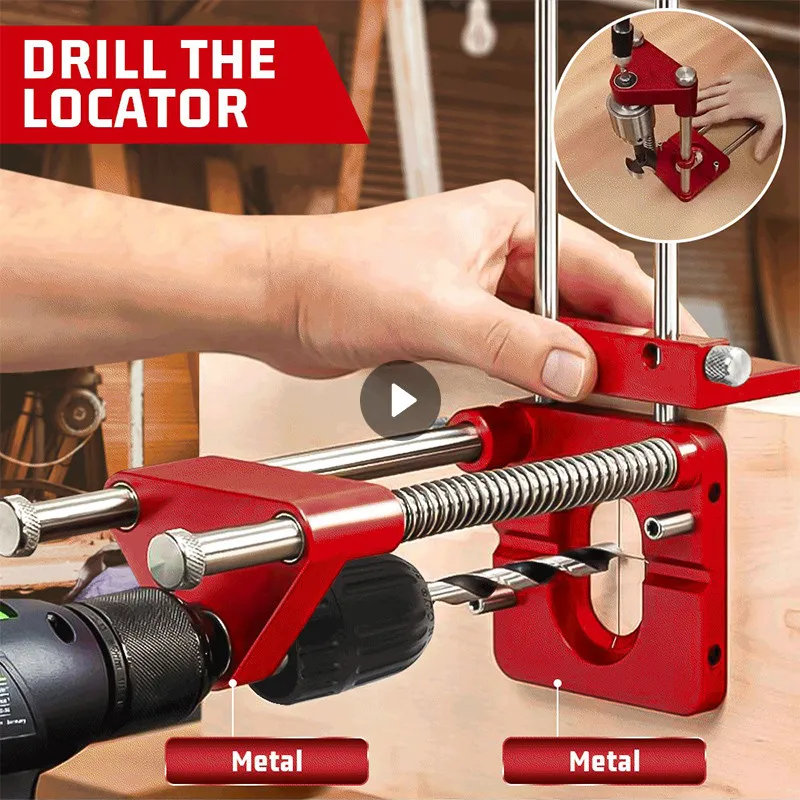 

Aluminum Alloy Woodworking Drill Bit Locator Hole Drill Guide Dowel Jig Convenient Labor Saving Plastic Steel Auto-line Drill