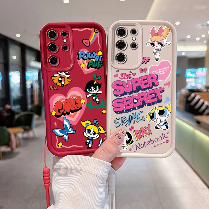 Чехол для телефона T-The P-Powerpuff G-Girls Eyes с веревкой и лестницей Xiaomi 12T 11Lite 14 Poco F5 F4 2 X5 4 3