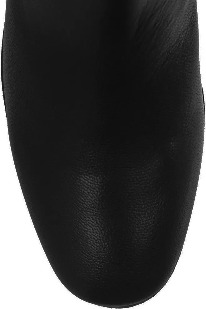 Кожаные женские туфли на плоской подошве с кисточками длинные сапоги выше колена